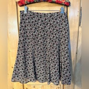 Romantic Feminine Cottagecore Vintage Patterned Swing Skirt By George Size 4-6